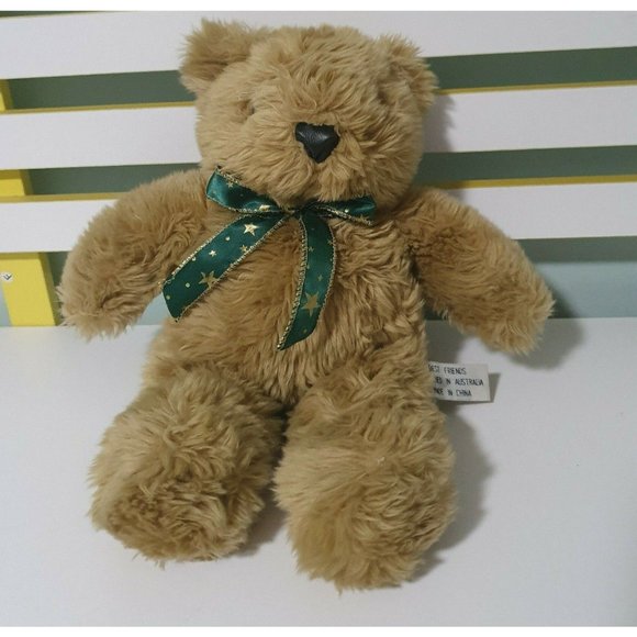 MYER Toys Myer Teddy Bear Best Friends Green Bow With Gold Stars
